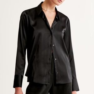 Abercrombie & Fitch (A&F) - Long-Sleeve Satin Style Button-Up Shirt